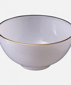Bát Cơm Đáy Nhỏ Họa Tiết Hoa Màu Trắng