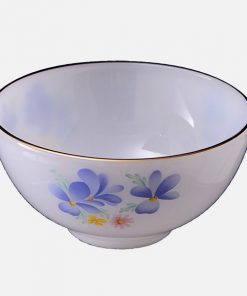 Bát Cơm Đáy Nhỏ Họa Tiết Hoa Màu Xanh
