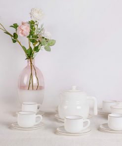 Bộ cafe 15 món họa tiết Hoa trắng