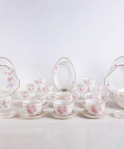 Bộ Đồ Ăn 62 Sản Phẩm Họa Tiết Hoa Màu Hồng