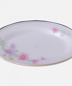 Đĩa Oval Bằng Thủy Tinh Opal Mp-Usa Home Set 13.5″ – 970 14 Đĩa Xoài Đại Họa Tiết Hoa Màu Hồng 275K