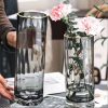 Bình Lọ Thủy Tinh Cắm Hoa Lượn Sóng Xám