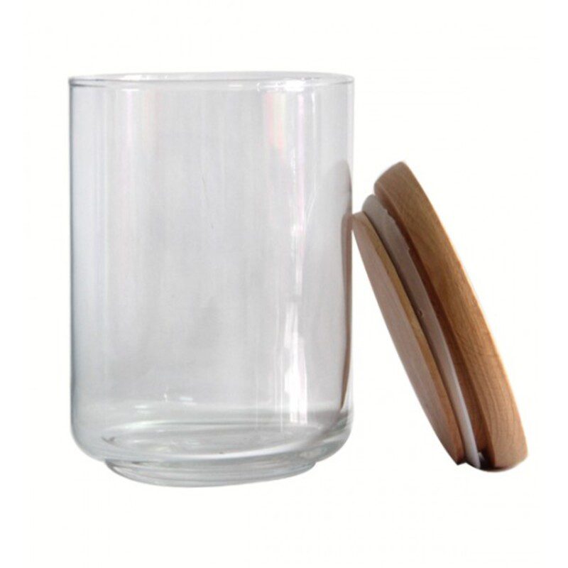 Hũ Thủy TinhOcean POP JAR nắp gỗ -750 ml