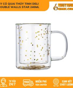 Ly Có Quai ThủY Tinh Deli Double Walls Star 240Ml