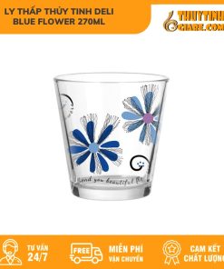 Ly ThấP ThủY Tinh Deli Blue Flower 270Ml