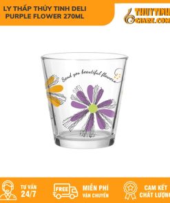 Ly ThấP ThủY Tinh Deli Purple Flower 270Ml