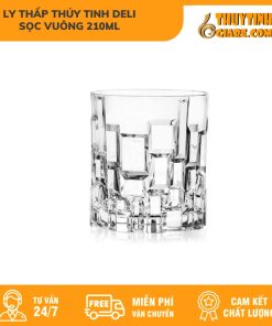 Ly ThấP ThủY Tinh Deli SọC Vuông 210Ml