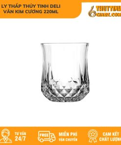 Ly ThấP ThủY Tinh Deli Vân Kim Cương 220Ml